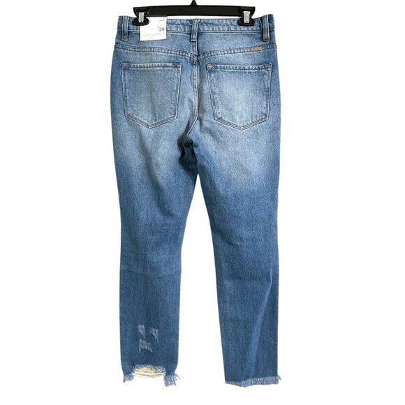 KANCAN New Distressed Raw Hem High Rise Mom Jeans size 5/26 - Picture 2 of 14
